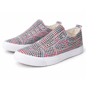 Corkys Babalu Slip On Sneakers Womens 7 Houndstooth Canvas Casual Comfort